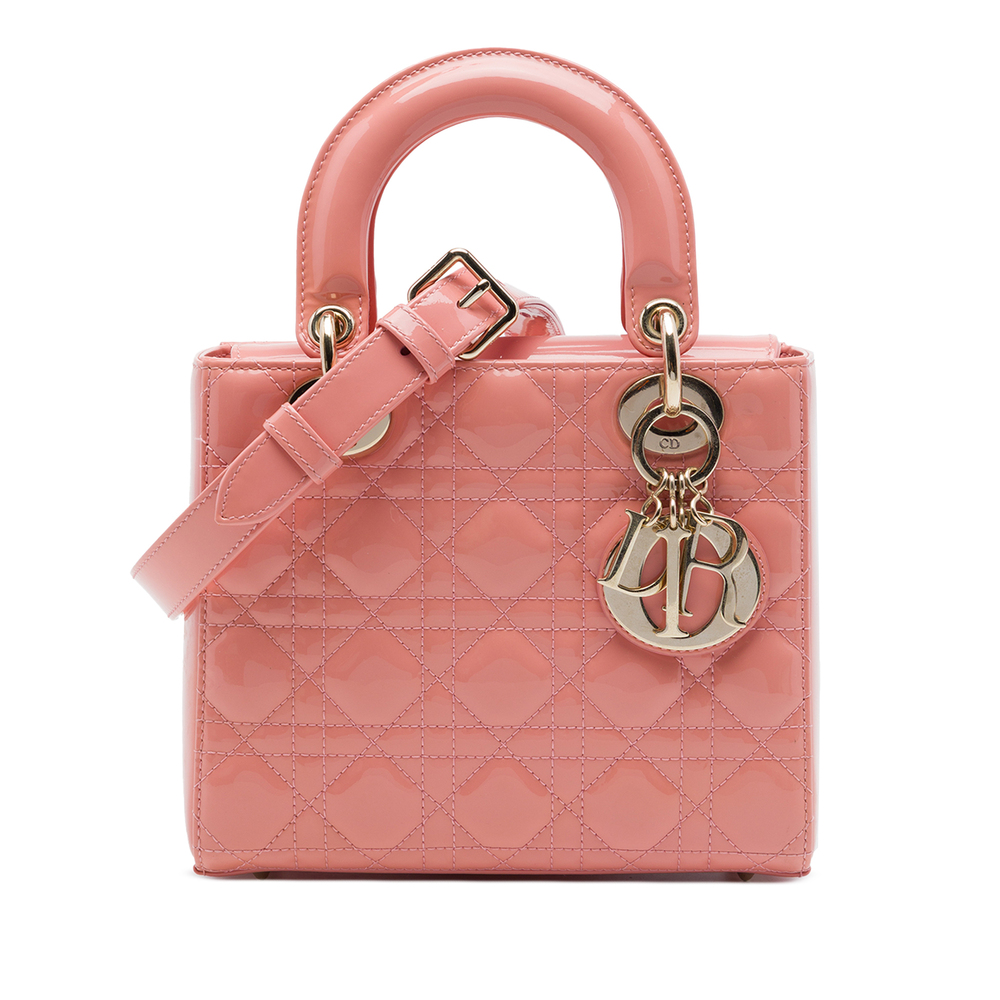 Pre-Loved Dior Small Patent Cannage Lady Dior